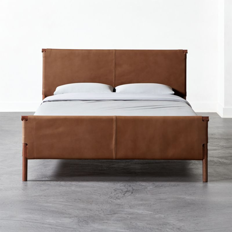 Curator Queen Leather Bed + Reviews | CB2 | CB2