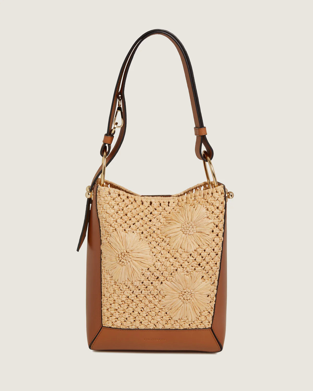 Strathberry - Lana Midi Bucket Bag - Leather Bucket Bag - Tan | Strathberry