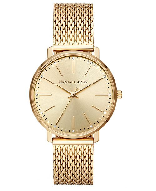 Women's Pyper Gold-Tone Stainless Steel Mesh Bracelet Watch 38mm | Macys (US)
