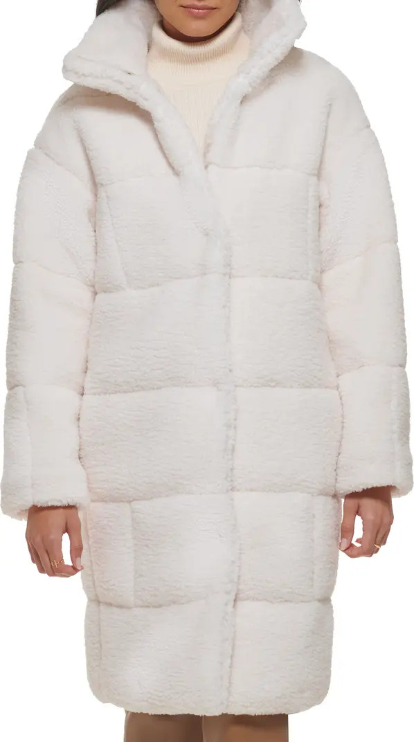 Quilted Fleece Long Teddy Coat | Nordstrom