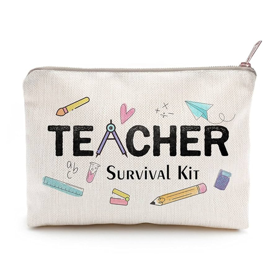 Teacher Survival Kit Best Teacher Gift Teacher Appreciation Gifts Makeup Bag Pouch Gift for Women... | Amazon (US)