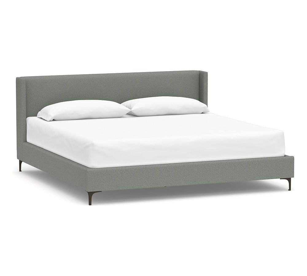 Jake Upholstered Platform Bed with Metal Legs | Pottery Barn (US)