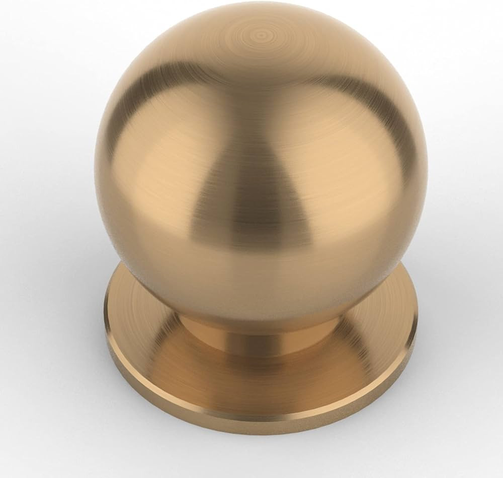 Amerdeco 10 Pack Champagne Bronze Cabinet Knobs Single Hole Cabinet Pulls 1-1/15 Inch Diameter Ro... | Amazon (US)