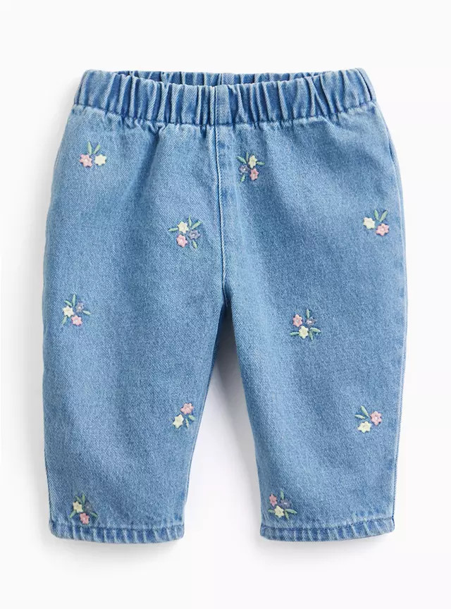 Blue Barrel Leg Denim Trousers 6-9 months | Tu Clothing
