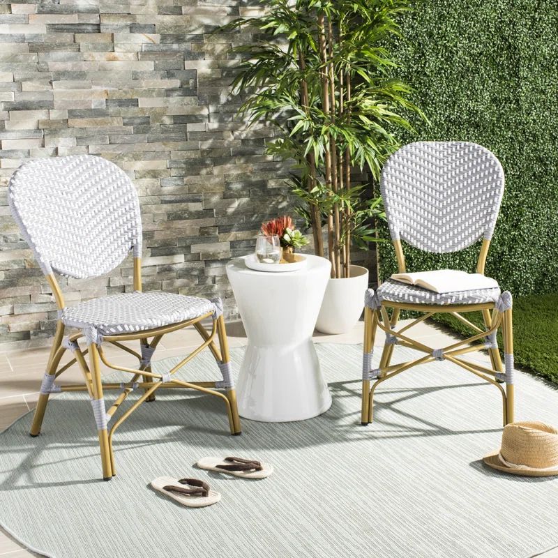Oswaldo French Stacking Patio Dining Chair (Set of 2) | Wayfair North America