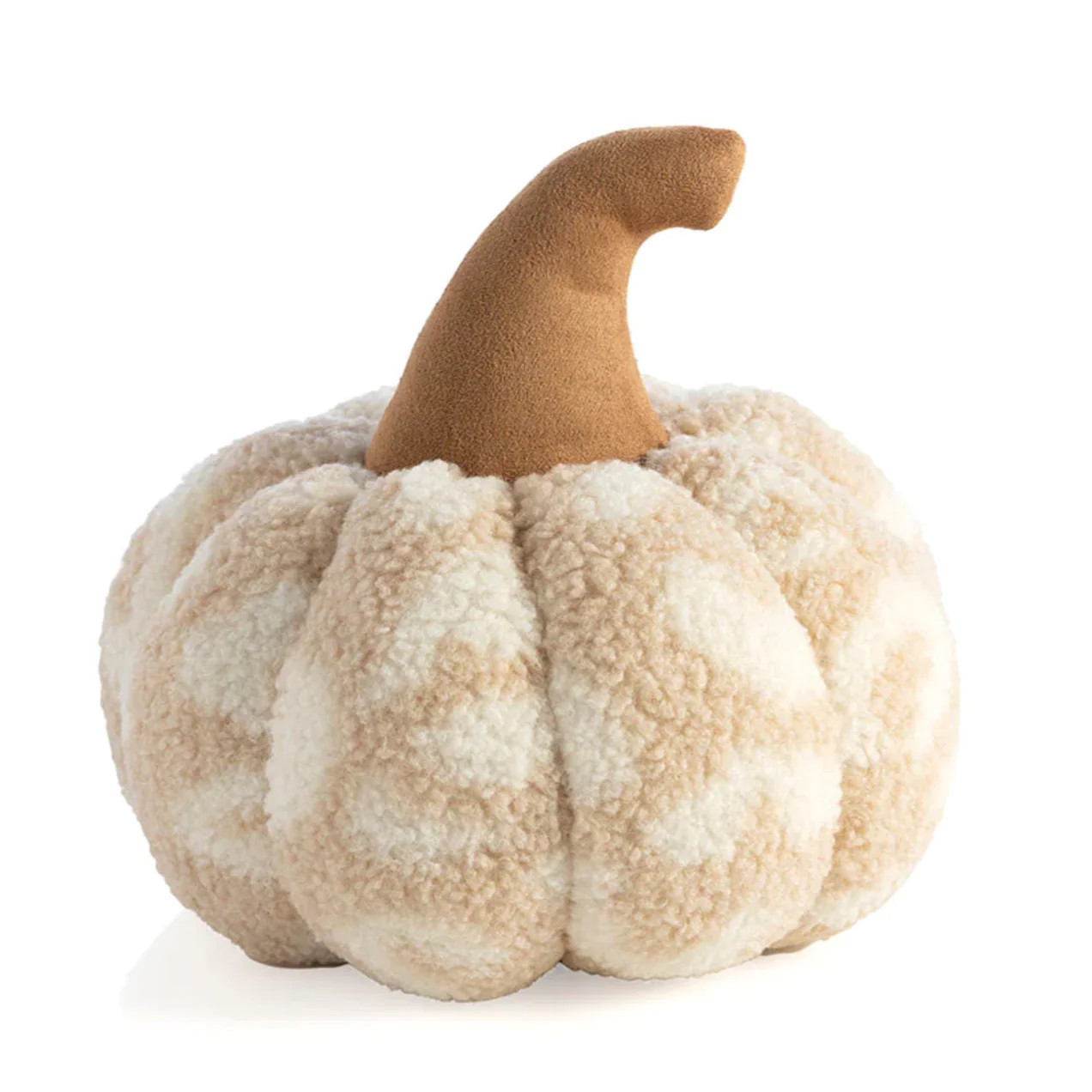 Medium Tan & White Sherpa Pumpkin Pillow | Waiting On Martha