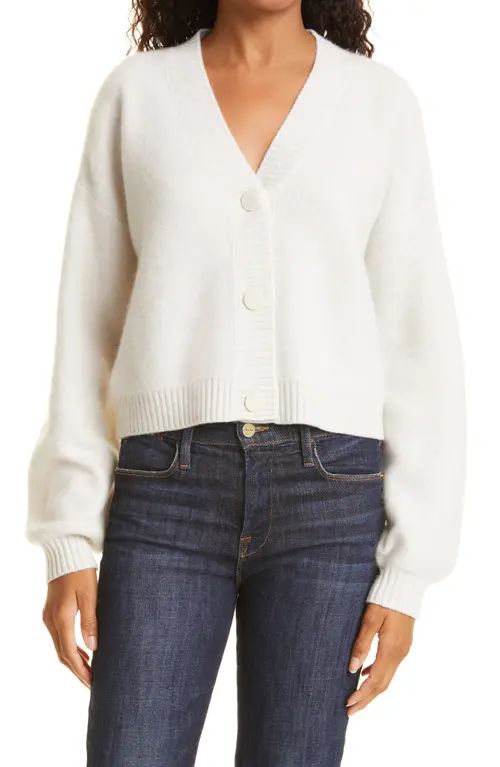Club Monaco Cashmere Cardigan in White Noise at Nordstrom, Size Large | Nordstrom