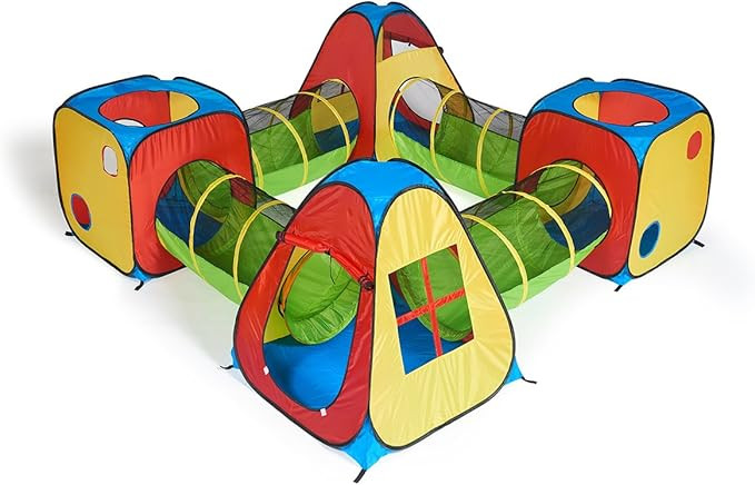 UTEX 8 in 1 Pop Up Children Play Tent House with 4 Tunnel, 4 Tents for Boys, Girls, Babies and To... | Amazon (US)