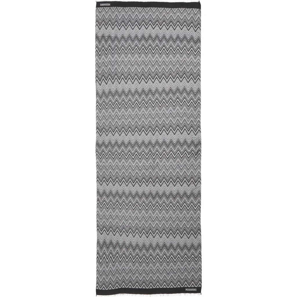 Missoni Zigzag Fringe Scarf in 0002 Grey at Nordstrom | Nordstrom