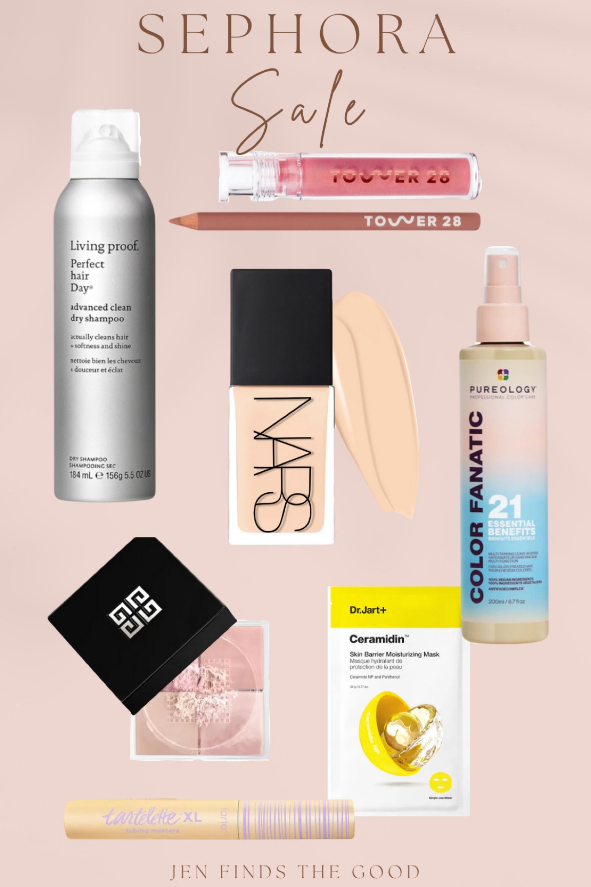 My Sephora favorites!
Living Proof Dry shampoo
Tower 28 beauty lip gloss set 
Pureology leave in spray
Nars light reflecting foundation (I am shade Yukon)
Dr Jart ceremide mask (the best for hydrating!)
Givenchy prisme libre powder shade 3 rose (pricey but worth it)
Tarte tubing mascara

#LTKbeauty #LTKxSephora #LTKsalealert