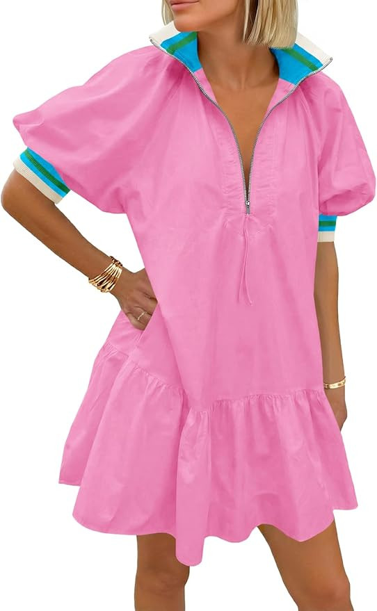 Wenrine Womens Suede Overall Dress Fall Button Pinafore Jumper Mini Dresses | Faux Suede, Sleevel... | Amazon (US)
