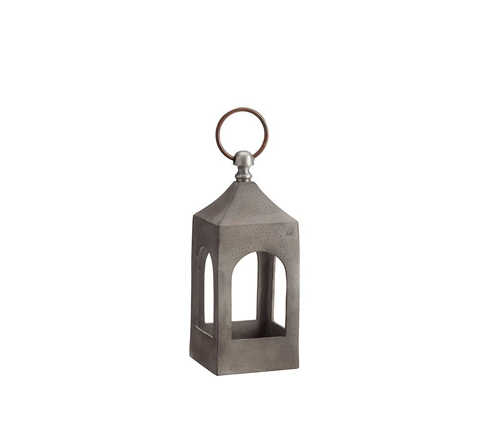 Caleb Handcrafted Metal Indoor/Outdoor Lanterns - Grey | Pottery Barn (US)