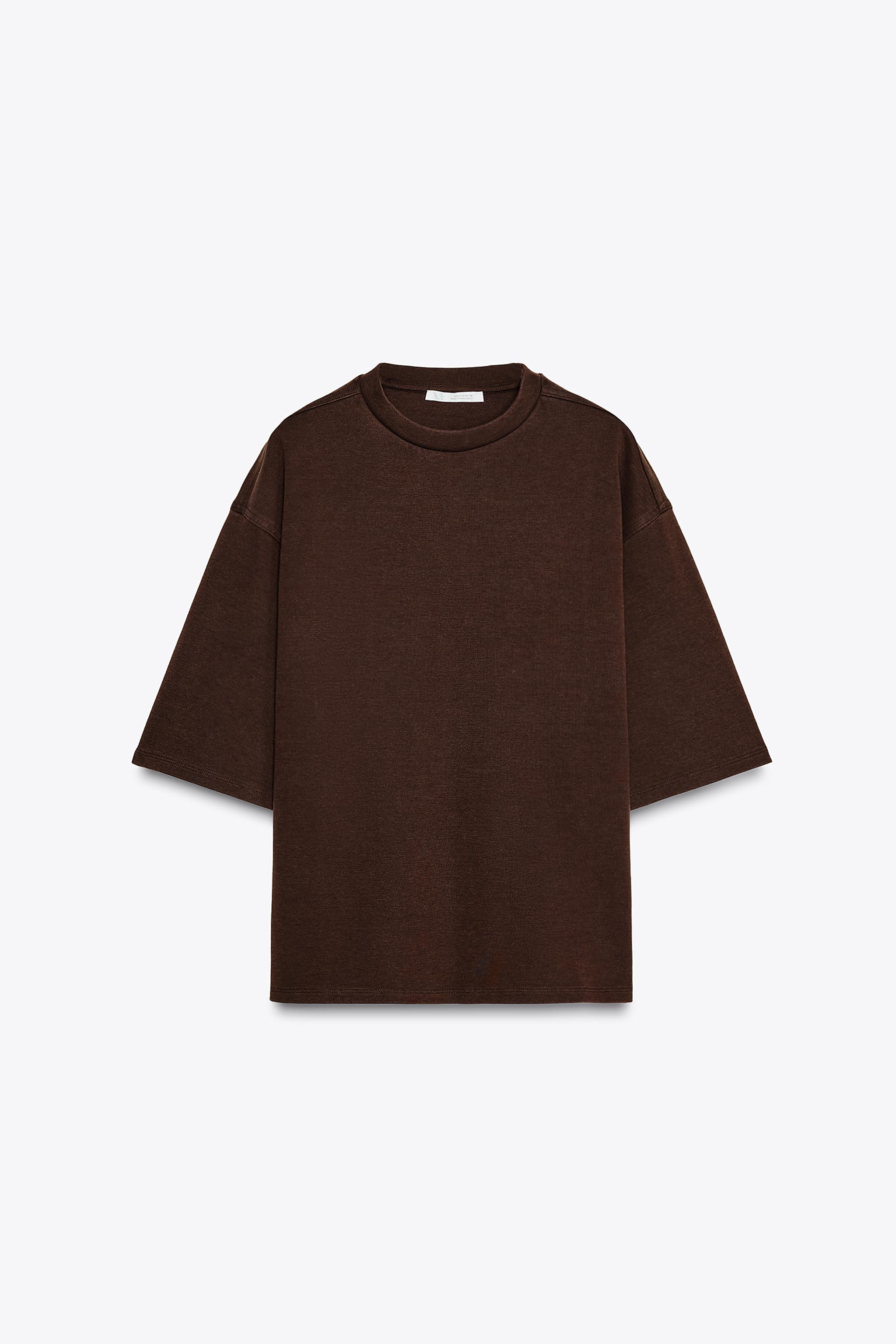 WASHED EFFECT INTERLOCK T-SHIRT | Zara UK