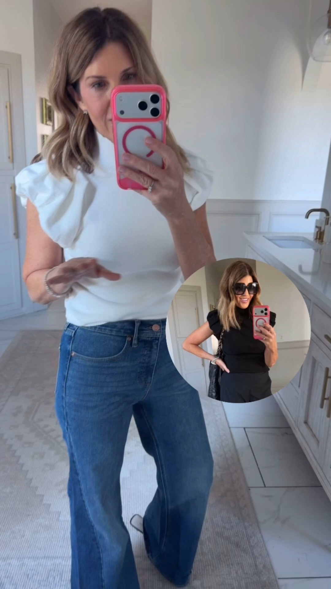 Wearing a size small top and size 4 jeans

#LTKOver40