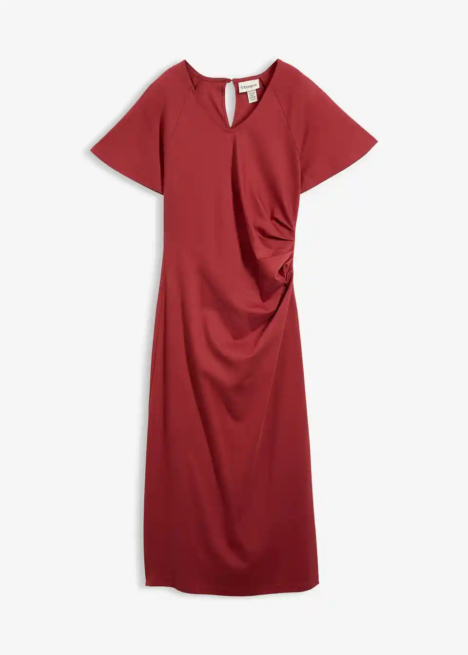 Modernes Kleid mit weiten \u00c4rmeln und Schlitz - rot, Regul\u00e4r | Bonprix DE