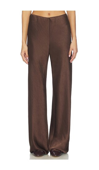 Vince High Waist Fluid Satin Bias Pant in Brown. - size XS | Revolve Clothing (Global)