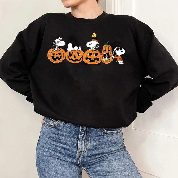 Snoopy Halloween Sweatshirt Vintage Snoopy Fall Shirt - Etsy | Etsy (US)