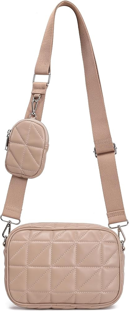 AOCINA Quilted Crossbody Bags for Women with Coin Purse Soft Leather Crossbody Purse Small Should... | Amazon (US)