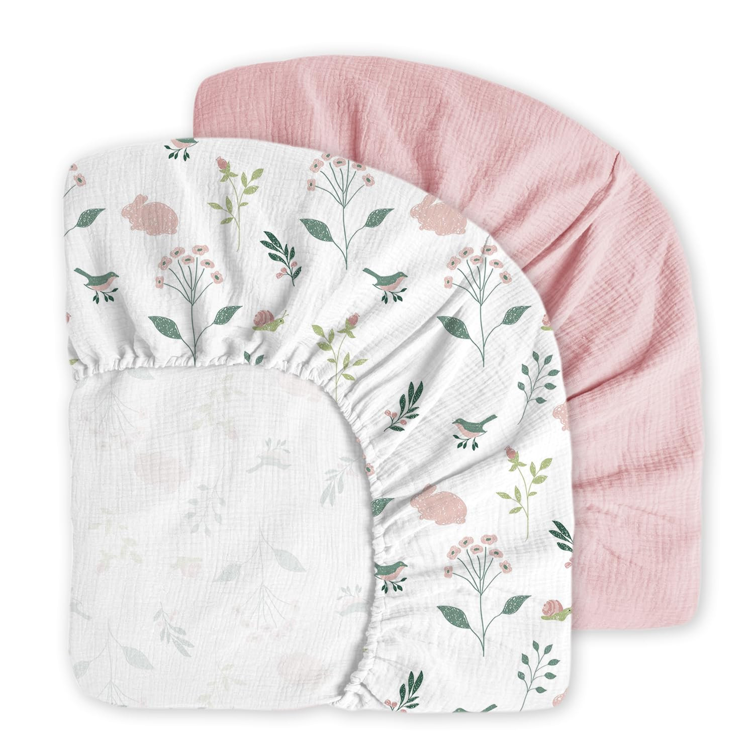 Little Grape Land Muslin Crib Sheets Fitted for Boys and Girls 2 Pack, 100% Cotton Baby Bed Sheet... | Amazon (US)