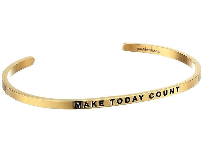 MantraBand Make Today Count Cuff (Yellow Gold) Bracelet | Zappos