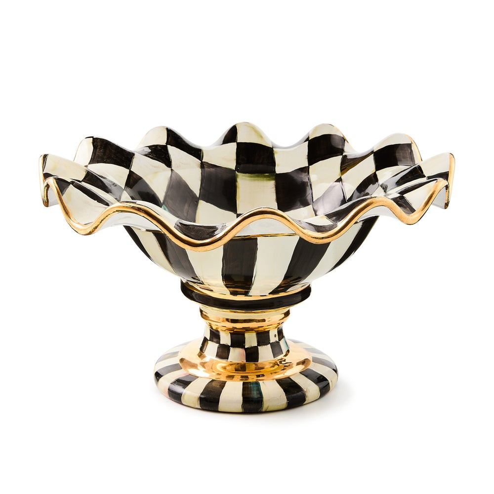 Courtly Check Ceramic Compote | MacKenzie-Childs