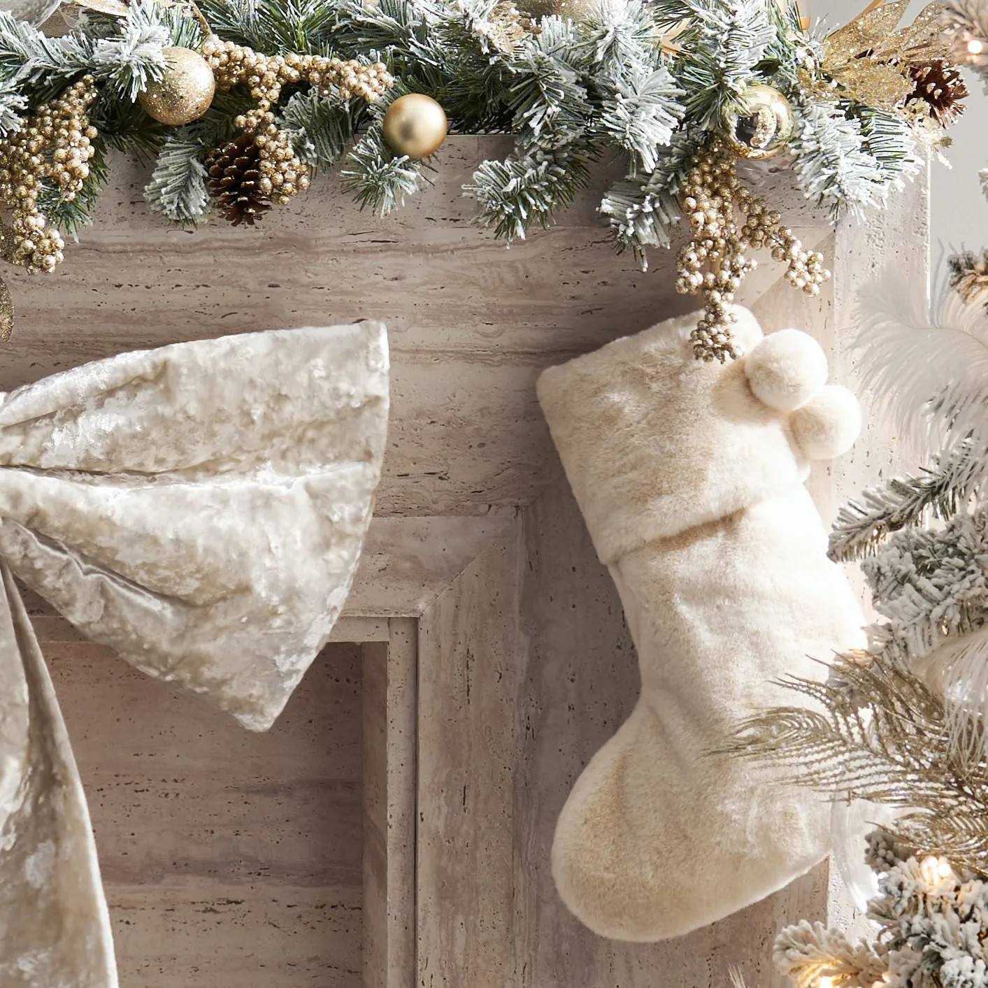 Fur Stocking - Ivory | Z Gallerie