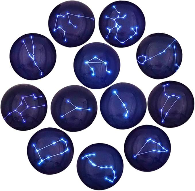 12 Constellation Series Fridge Magnets Beautiful Glass Creative Pushpins for Whiteboard Office Ca... | Amazon (US)