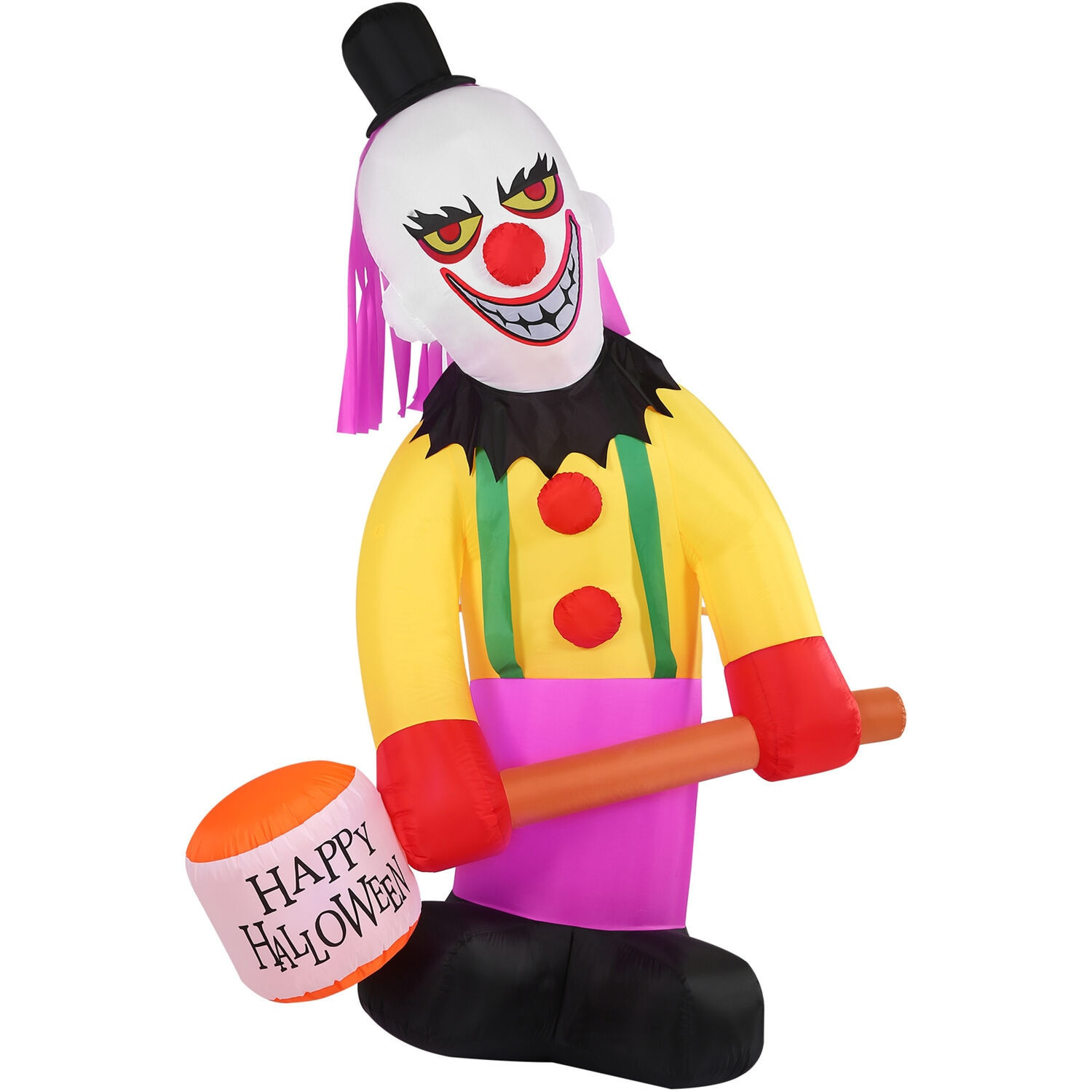 Haunted Hill Farm 8.0-ft Freestanding Clown Inflatable Polyester | HICLOWN081-LA | Lowe's