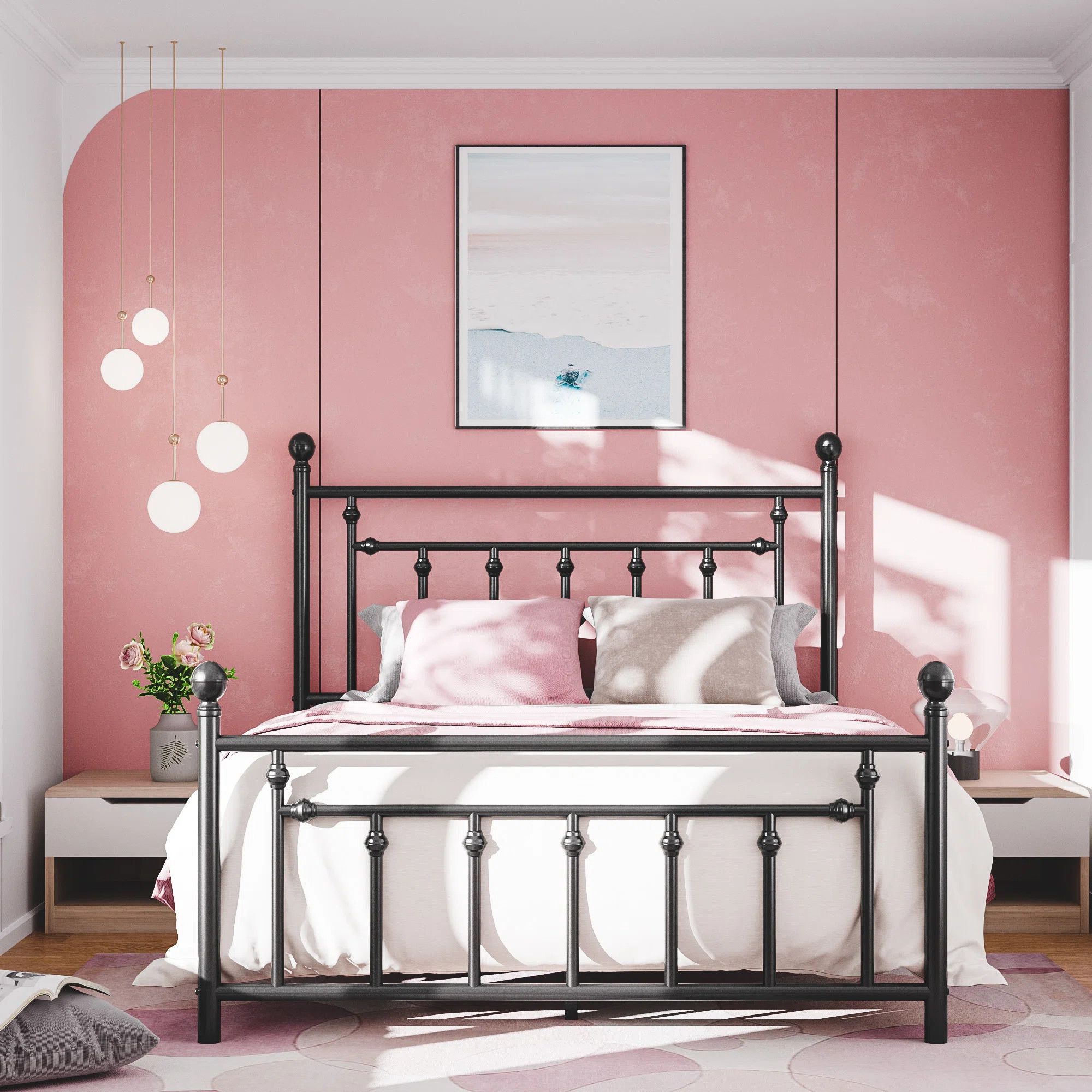 Edsall Metal Bed with Headboard and Footboard No Boxspring Needed | Wayfair North America
