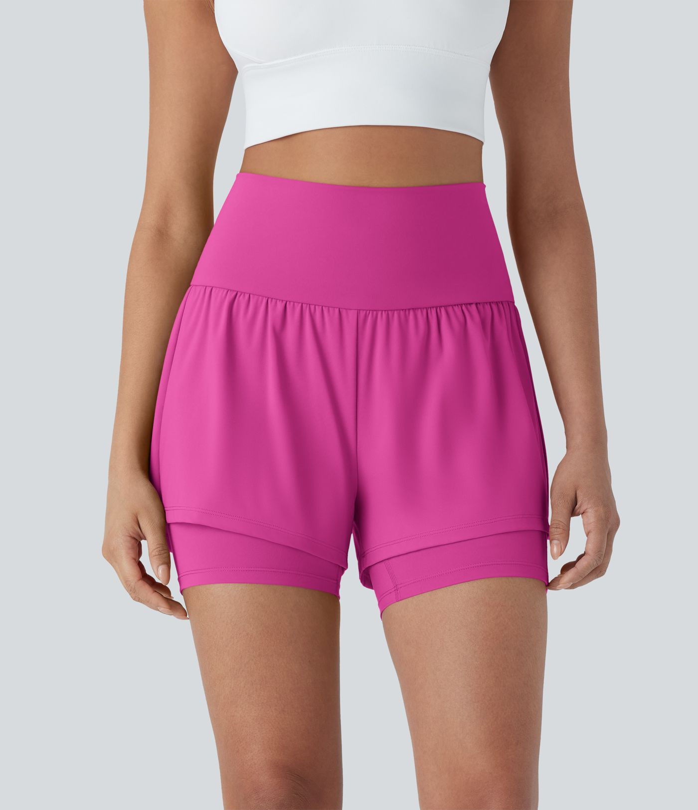 Damen Softlyzero\u2122 Airy 2-in-1 Cool Touch Yoga-Shorts mit superhoher Taille mit Taschen 12,7c... | Halara - DE