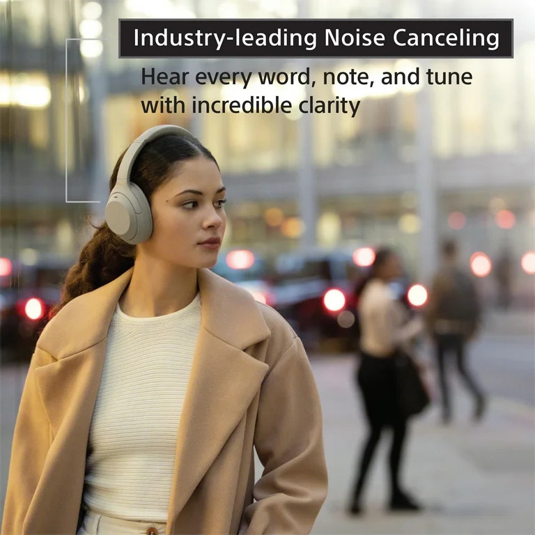 Sony WH-1000XM4 Wireless Noise Canceling Over-the-Ear Headphones with Google Assistant - Silver | Walmart (US)