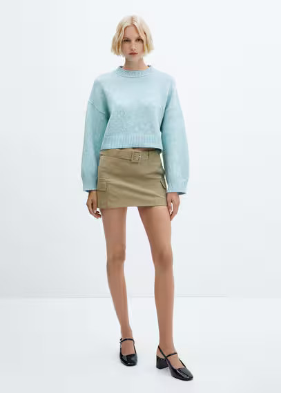 Puffed sleeves crop sweater -  Women | Mango United Kingdom | MANGO (UK)