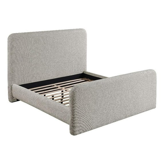 Coaster Wren Modern Fabric Upholstered Queen Platform Bed Gray - Walmart.com | Walmart (US)