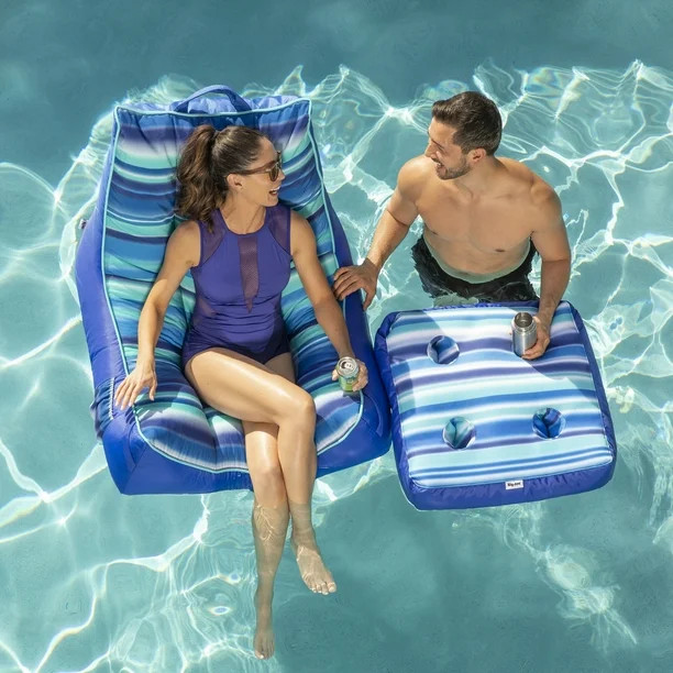 Big Joe Captain's Caddie Pool Float, Blurred Blue - Walmart.com | Walmart (US)