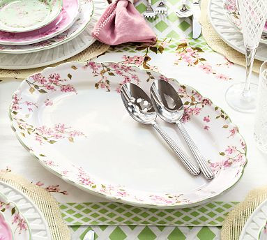 Monique Lhuillier Garden Trellis Porcelain Serving Platter | Pottery Barn (US)