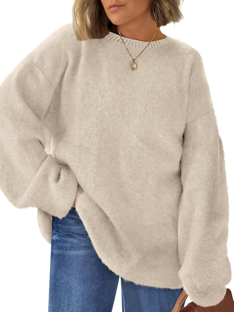 LILLUSORY Womens Oversized Tunic Sweaters Winter Cozy Tops Cute Chunky Crewneck Plus Size Pullove... | Amazon (US)