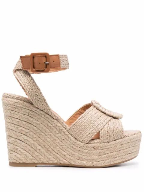 julia raffia-strap wedge sandals | Farfetch (US)