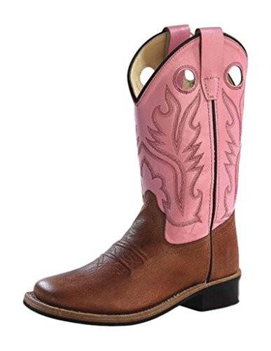 Old West Boots Old WEST Girls' J Toe Western Boot, Tan Canyon Pink, 1 Little Kid | Amazon (US)