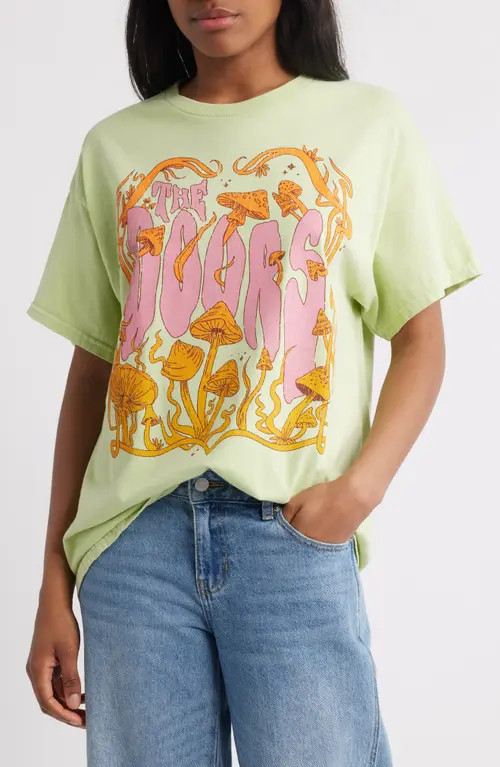 Merch Traffic The Doors Oversize Graphic T-Shirt in Green at Nordstrom, Size Small | Nordstrom