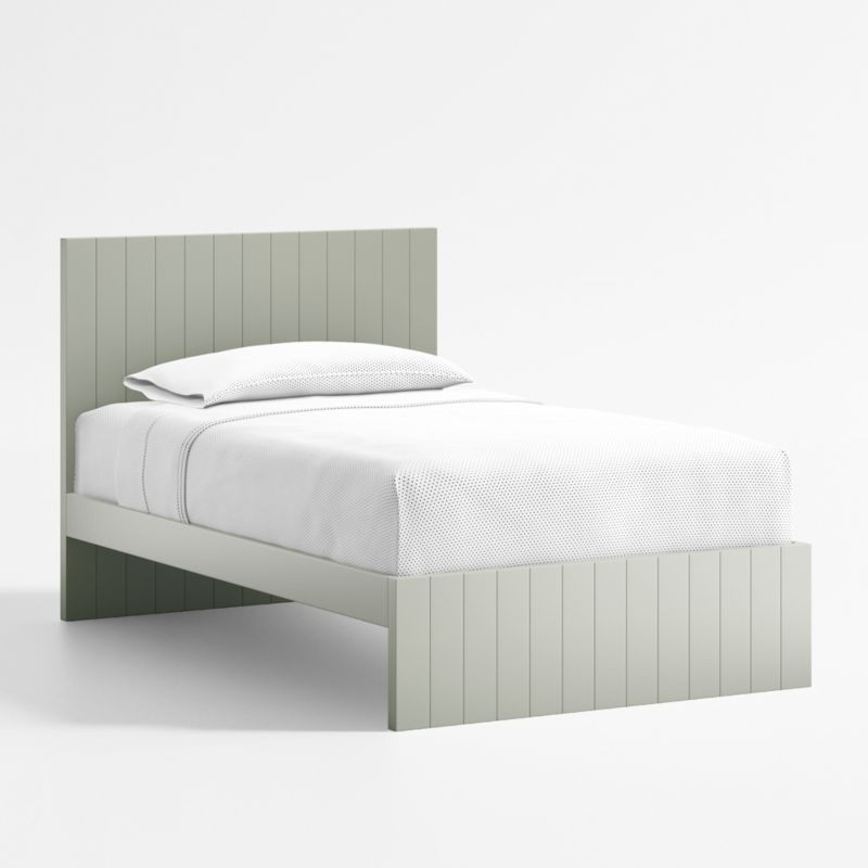 Finn Sage Green Wood Kids Twin Bed Frame + Reviews | Crate & Kids | Crate & Barrel