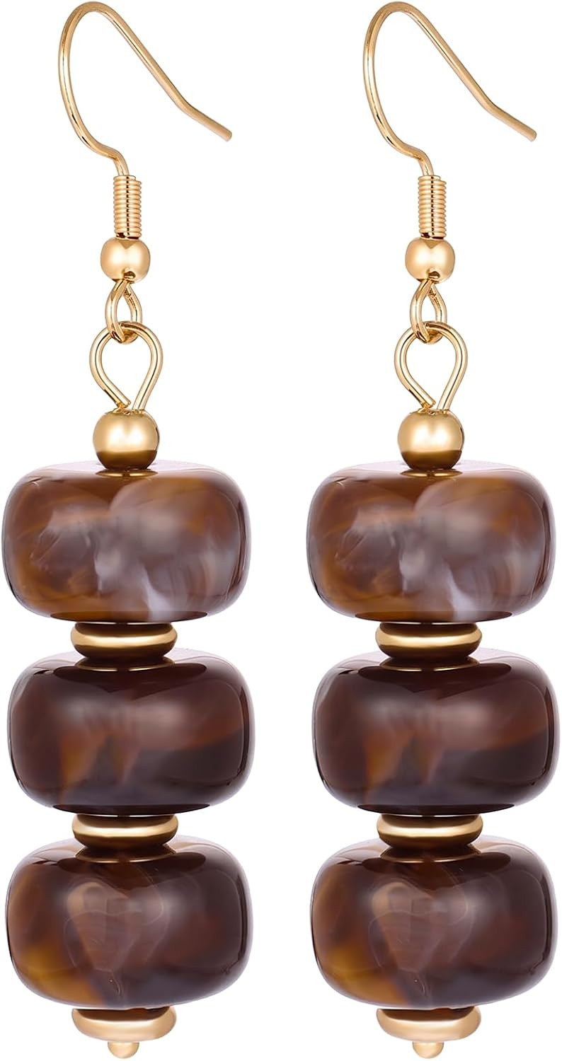 Boho Chunky Beaded Dangle Drop Earrings for Women | Amazon (US)
