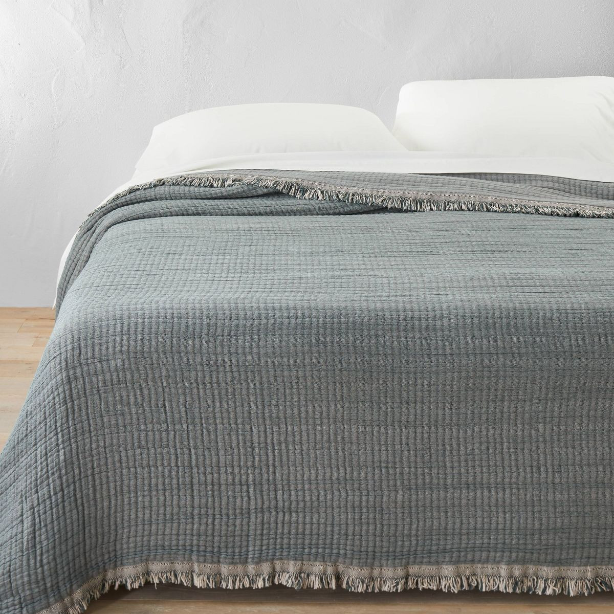 Reversible Textured Cotton Chambray Coverlet - Casaluna™ | Target