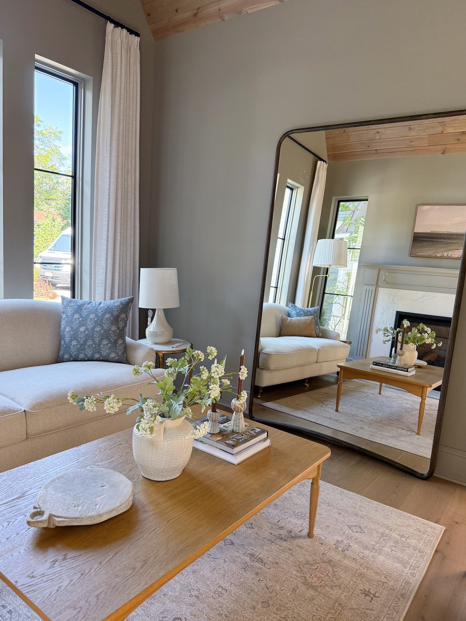 Sitting room floor mirror, sofa, coffee table all on sale now!!

#LTKSaleAlert #LTKHome