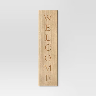 40"x10" Reversible Wood Leaner - Threshold™: Farmhouse Style MDF Vertical Decor with Rustic Quo... | Target