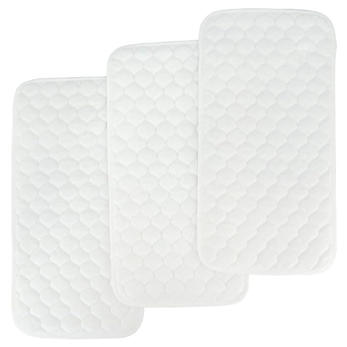 BlueSnail Bamboo Quilted Thicker Waterproof Changing Pad Liners, 3 Count (Snow White) | Amazon (US)