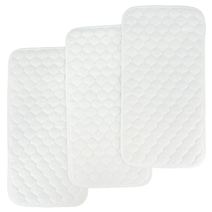 BlueSnail Bamboo Quilted Thicker Waterproof Changing Pad Liners, 3 Count (Snow White) | Amazon (US)