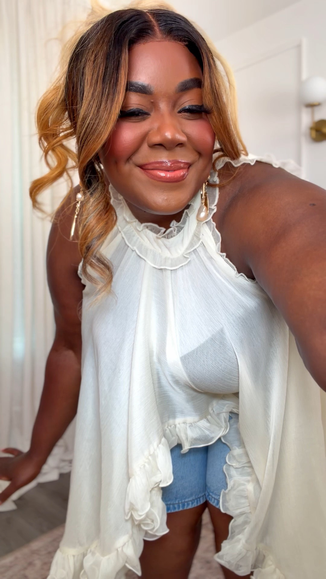 cool girl safe night look 
Top 1/2X

Jorts are old Walmart but linked similar

#LTKPlusSize #LTKSaleAlert