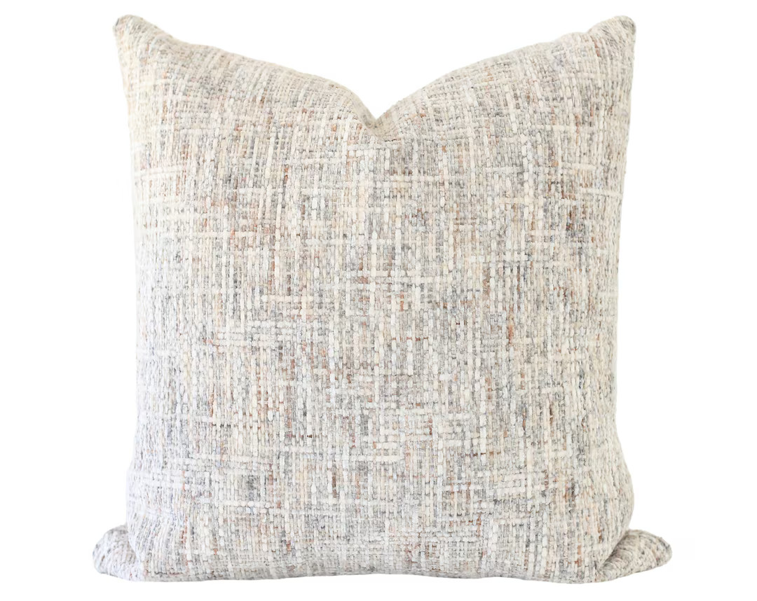 Chenille Pillow Cover, Textured Pillow Covers 20x20, Cream Pillow Cover, Cream Woven Pillow, Crea... | Etsy (US)
