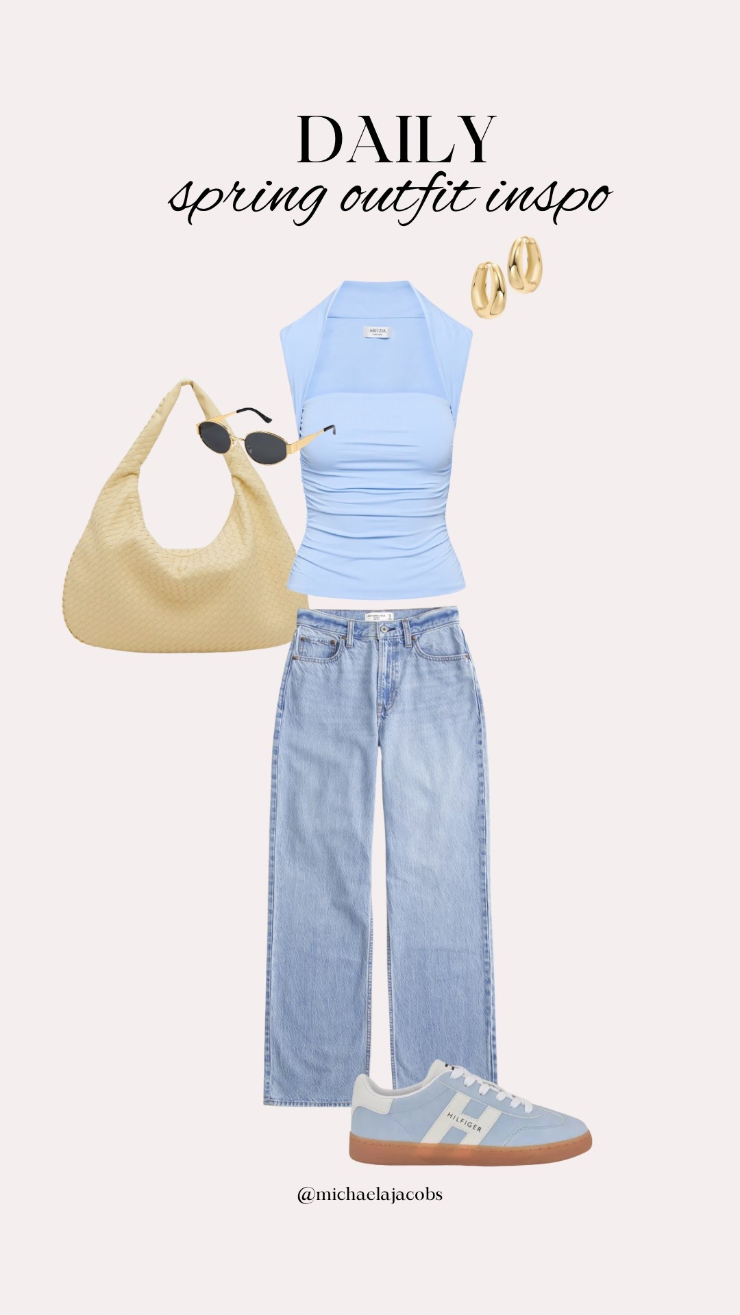 easy spring outfit🩵got this Aritzia top & and the quality is UNREAL, double lined & no bra needed (runs true to size too)