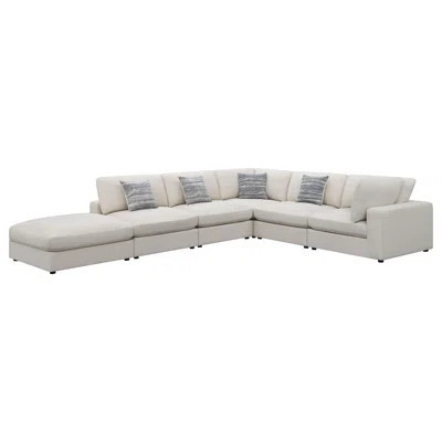 Serene 6-Piece Upholstered Modular Sectional Sofa Charcoal | Wayfair North America